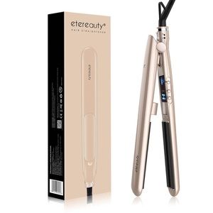 Hair Straightener w Cold Mist Gold Straightens Curls Adjustable Temp Flat Iron